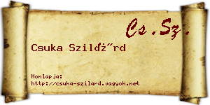 Csuka Szilárd névjegykártya